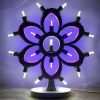 Luminaria fiore da tavolo colore Viola lampada accesa