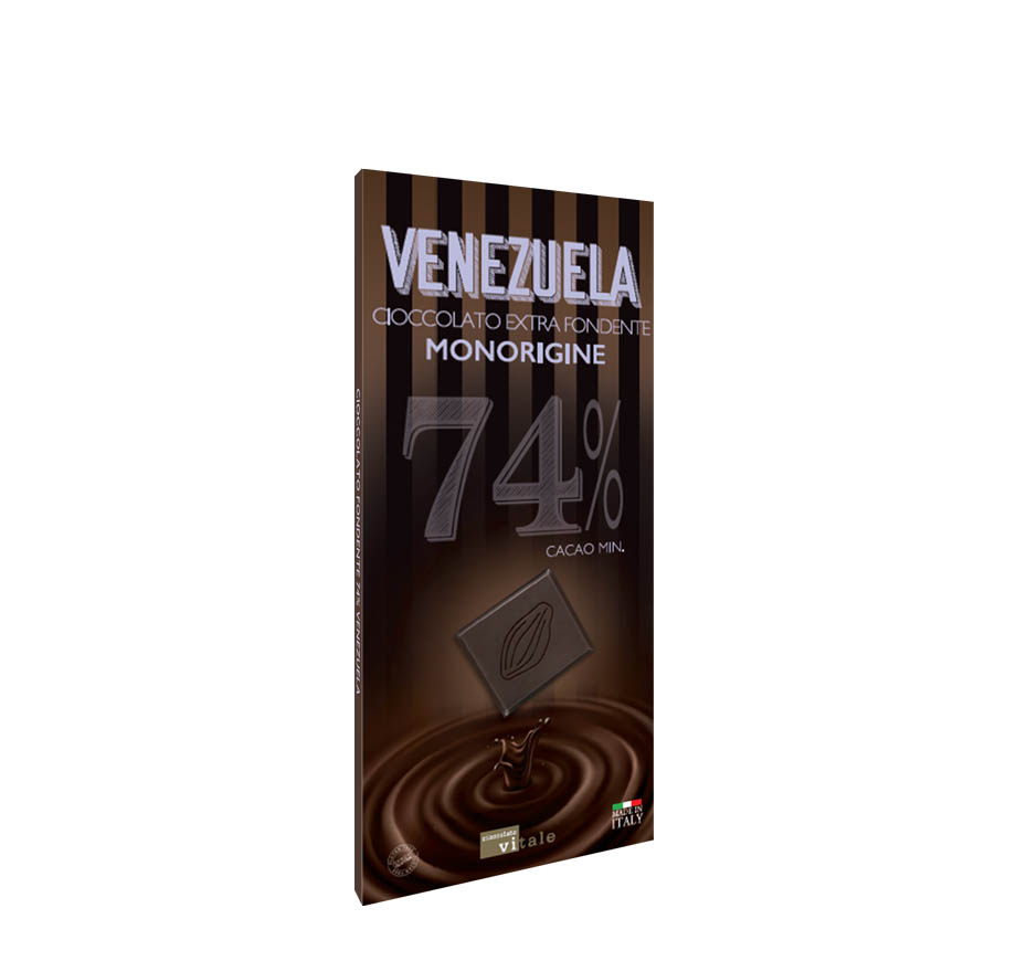 Tavoletta cioccolata extra fondente Venezuela 74% Tavoletta cioccolato al 74%