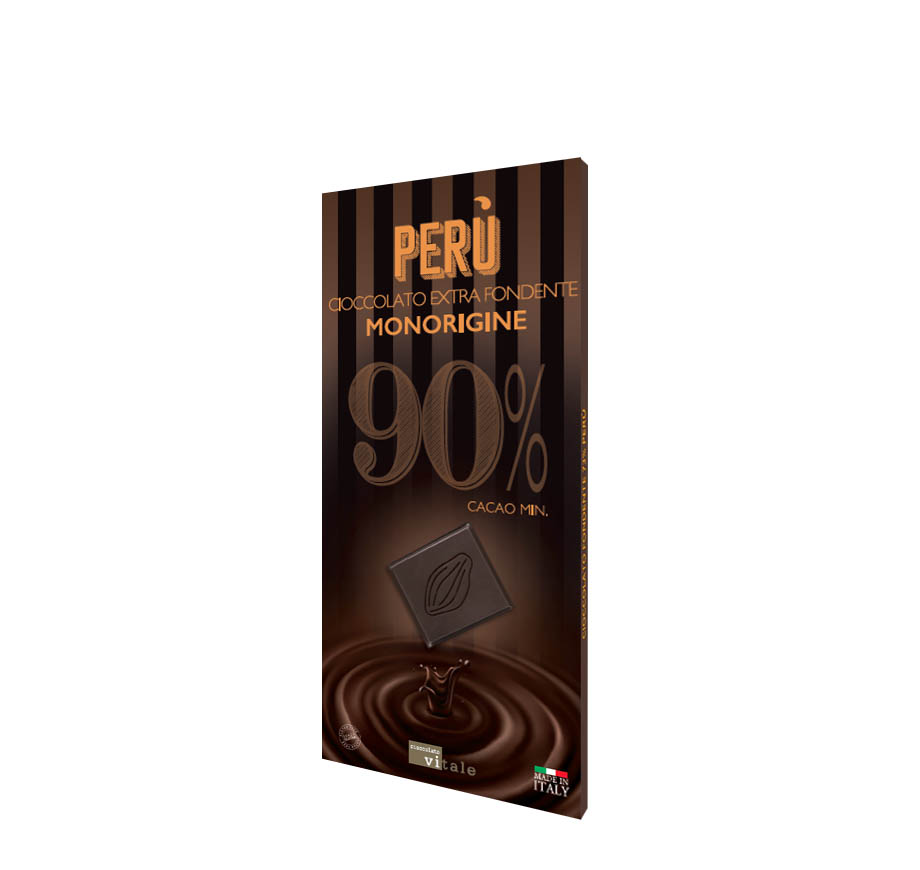 Tavoletta cioccolato extra fondente Perù 90% Tavoletta cioccolato al 90%