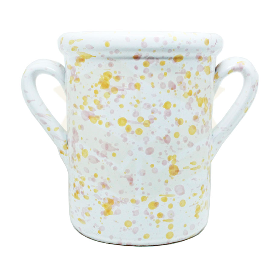 Capase schizzate Rosa e Arancio in Ceramica H20cm