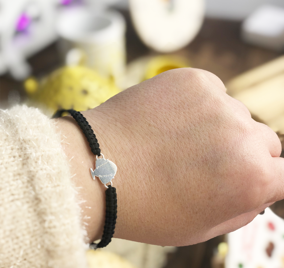 Bracciale uomo argento con pumo piatto Resto in Puglia su Puglia Pack Shop