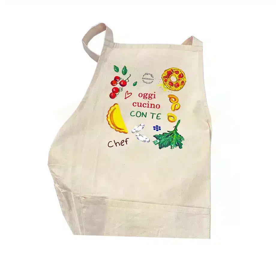 Grembiule da cucina Pugliaddosso Oggi cucino con te Chef Grembiule da cucina Pugliaddosso Oggi cucino con te Chef